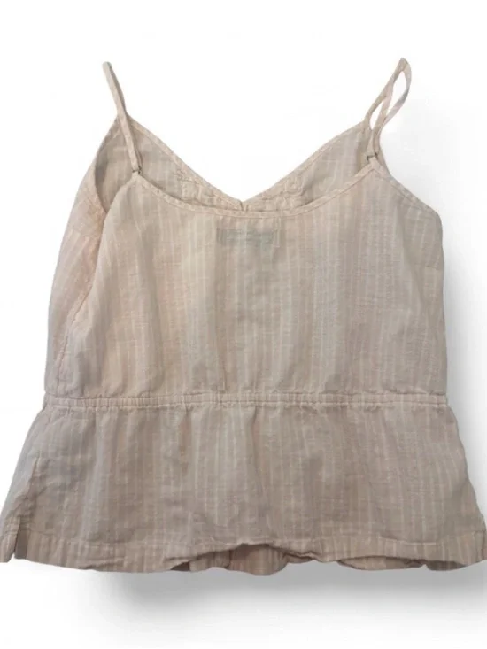 Abercrombie & Fitch Blush-Tan Striped Lace-Trim Peplum Cami - Picture 2 of 3